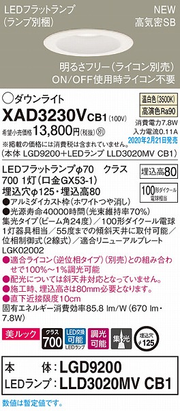 XAD3230VCB1 pi\jbN _ECg zCg 125 LED F  gU (LGB74406LB1 pi)