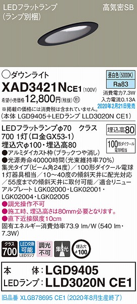 XAD3421NCE1 pi\jbN XΓVp_ECg ubN 100 LEDiFj W (XLGB78695CE1 pi)