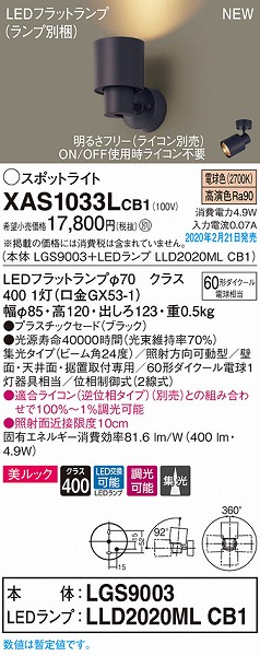 XAS1033LCB1 pi\jbN X|bgCg ubN LED dF  W (LGB84338LB1 i)