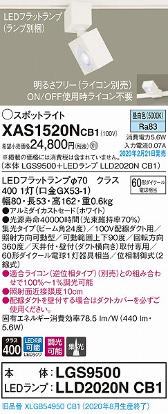 XAS1520NCB1 pi\jbN [pX|bgCg zCg LED F  W (XLGB54950CB1 pi)