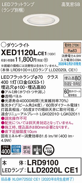 XED1120LCE1 pi\jbN p_ECg zCg 100 LEDidFj W (XLGW72502CE1 i)
