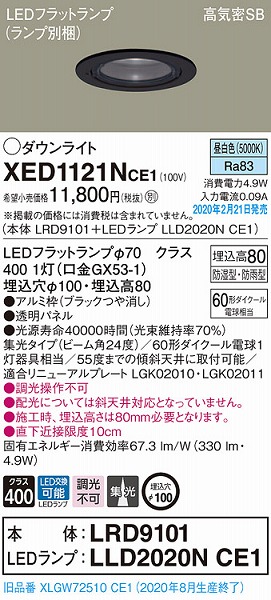 XED1121NCE1 pi\jbN p_ECg ubN 100 LEDiFj W (XLGW72510CE1 i)