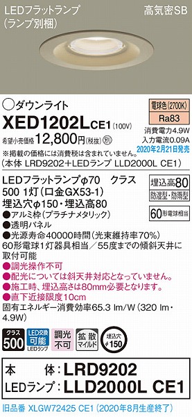 XED1202LCE1 pi\jbN p_ECg v`i 150 LEDidFj gU (XLGW72425CE1 i)