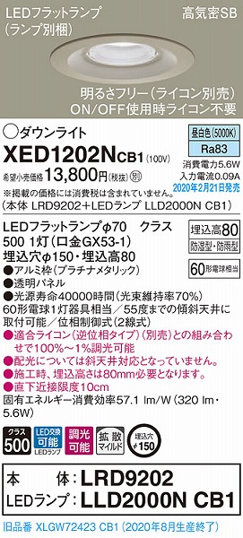 XED1202NCB1 pi\jbN p_ECg v`i 150 LED F  gU (XLGW72423CB1 i)