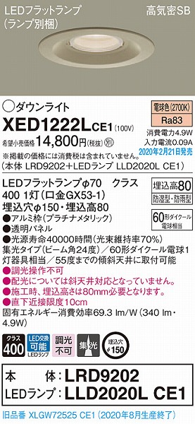 XED1222LCE1 pi\jbN p_ECg v`i 150 LEDidFj W (XLGW72525CE1 i)