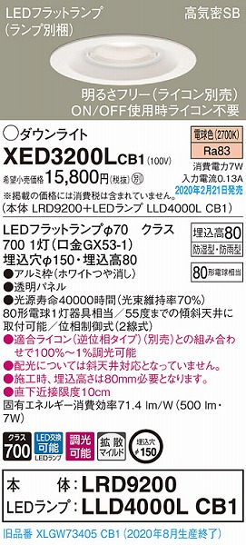 XED3200LCB1 pi\jbN p_ECg zCg 150 LED dF  gU (XLGW73405CB1 i)