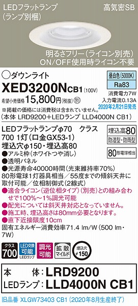 XED3200NCB1 pi\jbN p_ECg zCg 150 LED F  gU (XLGW73403CB1 i)