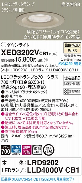 XED3202VCB1 pi\jbN p_ECg v`i 150 LED F  gU (XLGW73424CB1 i)