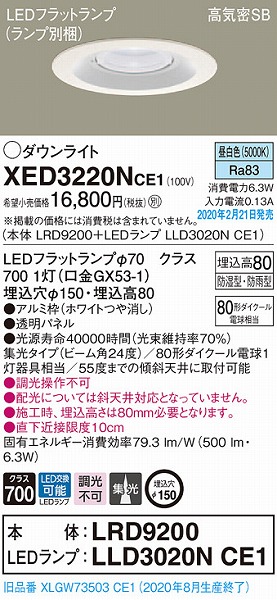 XED3220NCE1 pi\jbN p_ECg zCg 150 LEDiFj W (XLGW73503CE1 i)