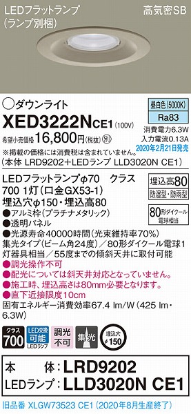 XED3222NCE1 pi\jbN p_ECg v`i 150 LEDiFj W (XLGW73523CE1 i)