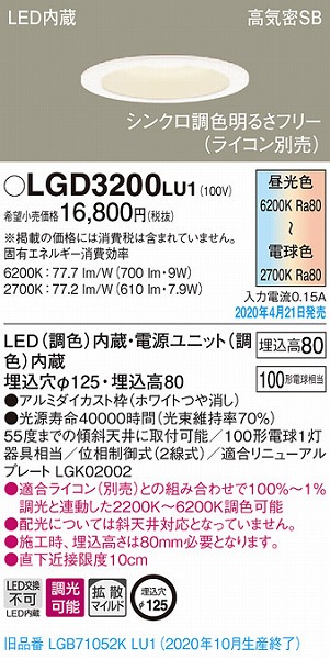 LGD3200LU1 pi\jbN _ECg zCg LED F  gU (LGB71052KLU1 pi)