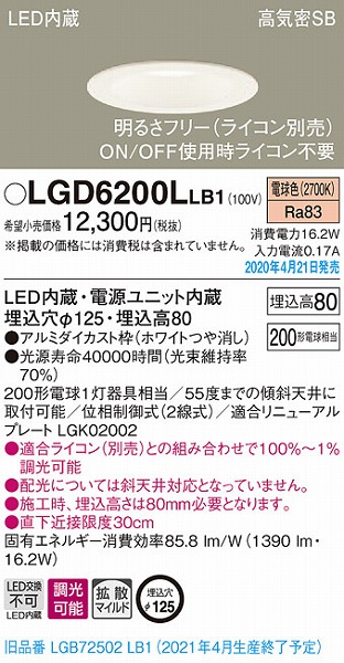 LGD6200LLB1 pi\jbN _ECg zCg LED dF  gU (LGB72502LB1 pi)