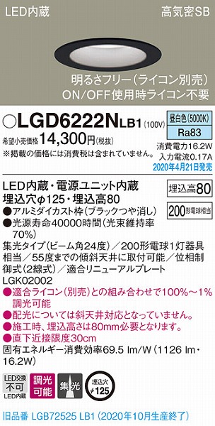LGD6222NLB1 pi\jbN _ECg ubN LED F  gU (LGB72525LB1 pi)