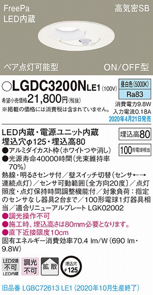 LGDC3200NLE1 pi\jbN _ECg yA_\^ ZT[t LEDiFj ZT[t gU (LGBC72613LE1 pi)