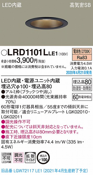 LRD1101LLE1 pi\jbN p_ECg ubN LEDidFj gU (LGW72117LE1 pi)