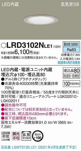 LRD3102NLE1 pi\jbN p_ECg v`i LEDiFj gU (LGW73120LE1 pi)