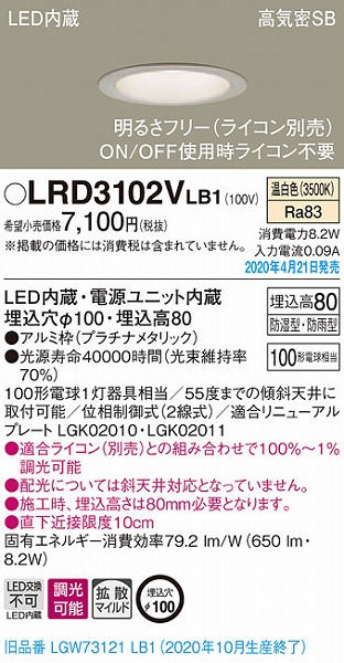 LRD3102VLB1 pi\jbN p_ECg v`i LED F  gU (LGW73121LB1 pi)