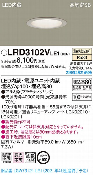 LRD3102VLE1 pi\jbN p_ECg v`i LEDiFj gU (LGW73121LE1 pi)