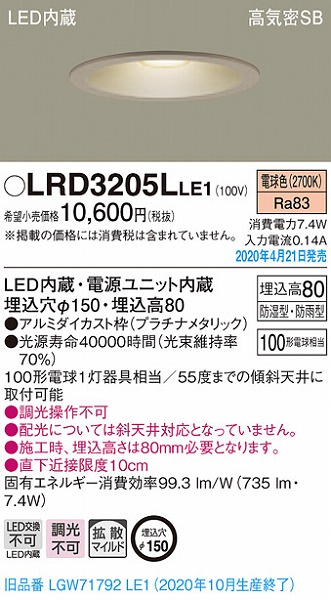 LRD3205LLE1 pi\jbN p_ECg v`i LEDidFj gU (LGW71792LE1 pi)