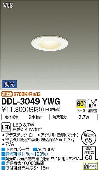 DDL-3049YWG _CR[ _ECg LED dF 