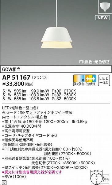 AP51167 RCY~ y_gCg zCg LED Fؑ 