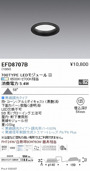 EFD8707B Ɩ _ECg  125 LED F Fit gU