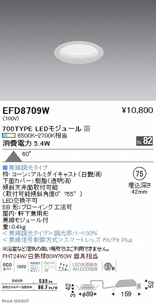 EFD8709W Ɩ _ECg  75 LED F Fit gU