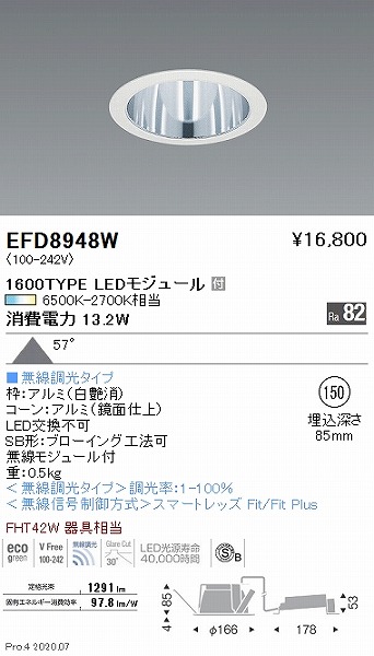 EFD8948W Ɩ _ECg  150 LED F Fit gU