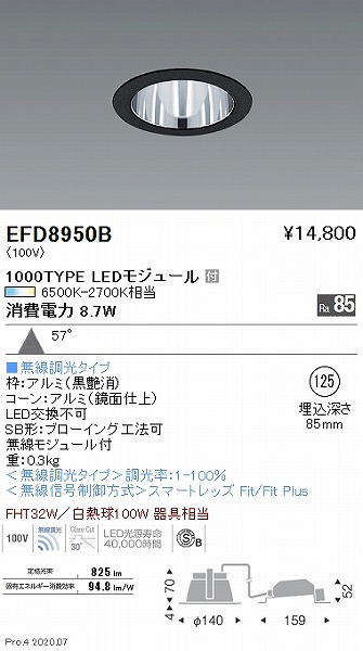 EFD8950B Ɩ _ECg  125 LED F Fit gU