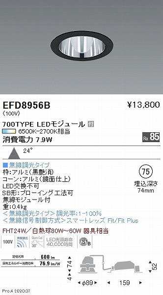 EFD8956B Ɩ _ECg  75 LED F Fit Lp