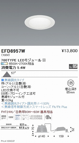 EFD8957W Ɩ _ECg  125 LED F Fit gU