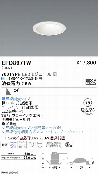 EFD8971W Ɩ jo[T_ECg  75 LED F Fit Lp