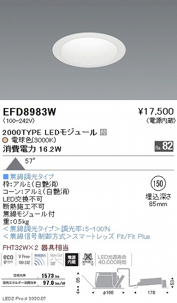 EFD8983W Ɩ _ECg  150 LED dF Fit gU