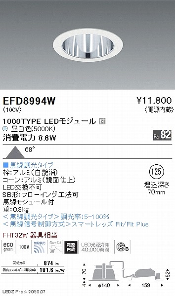 EFD8994W Ɩ _ECg  125 LED F Fit gU