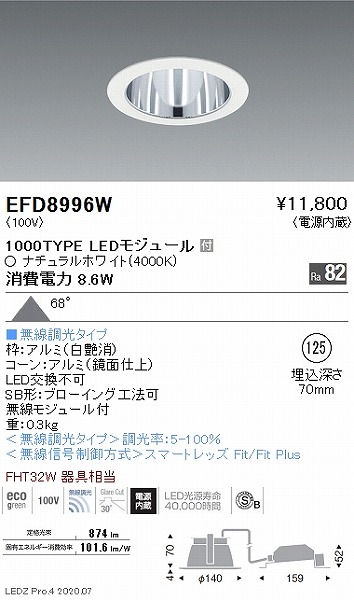 EFD8996W Ɩ _ECg  125 LED F Fit gU