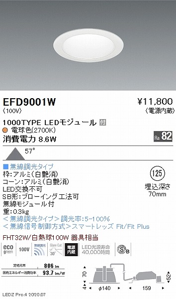 EFD9001W Ɩ _ECg  125 LED dF Fit gU