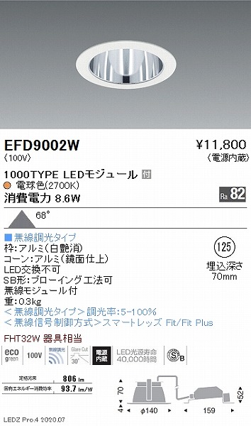 EFD9002W Ɩ _ECg  125 LED dF Fit gU
