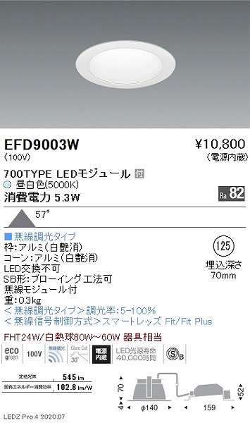 EFD9003W Ɩ _ECg  125 LED F Fit gU
