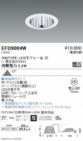 EFD9004W Ɩ _ECg  125 LED F Fit gU