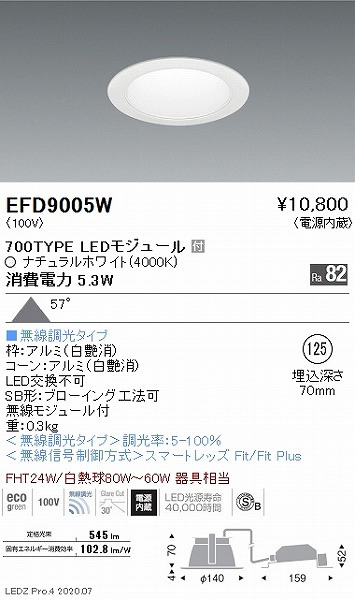 EFD9005W Ɩ _ECg  125 LED F Fit gU