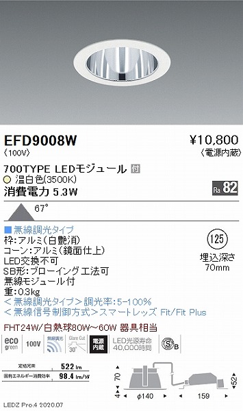EFD9008W Ɩ _ECg  125 LED F Fit gU