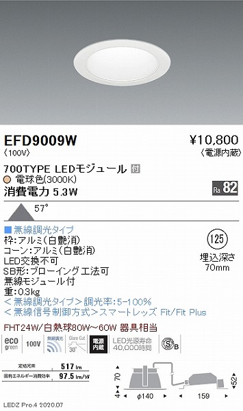 EFD9009W Ɩ _ECg  125 LED dF Fit gU
