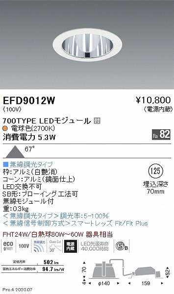 EFD9012W Ɩ _ECg  125 LED dF Fit gU
