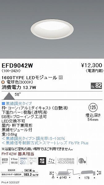 EFD9042W Ɩ _ECg  125 LED dF Fit gU