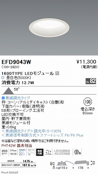 EFD9043W Ɩ _ECg  100 LED F Fit gU