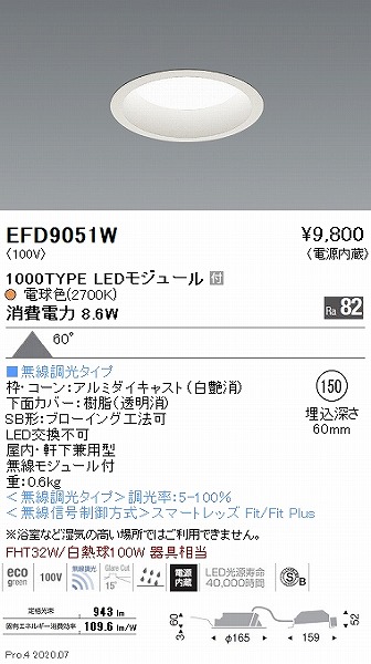 EFD9051W Ɩ _ECg  150 LED dF Fit gU