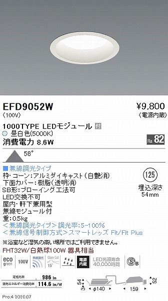 EFD9052W Ɩ _ECg  125 LED F Fit gU