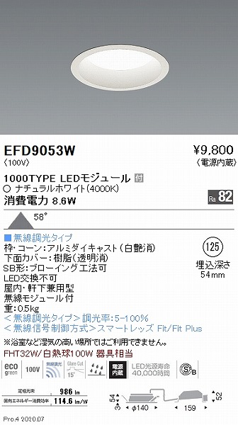 EFD9053W Ɩ _ECg  125 LED F Fit gU