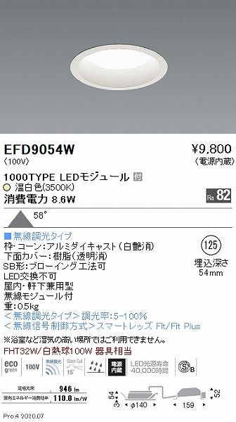 EFD9054W Ɩ _ECg  125 LED F Fit gU
