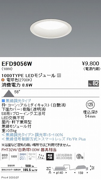 EFD9056W Ɩ _ECg  125 LED dF Fit gU